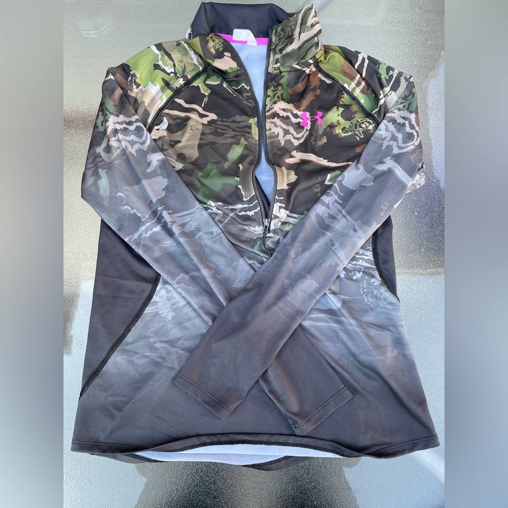 Under Armour Camouflage Zip-Up with Pink Logo